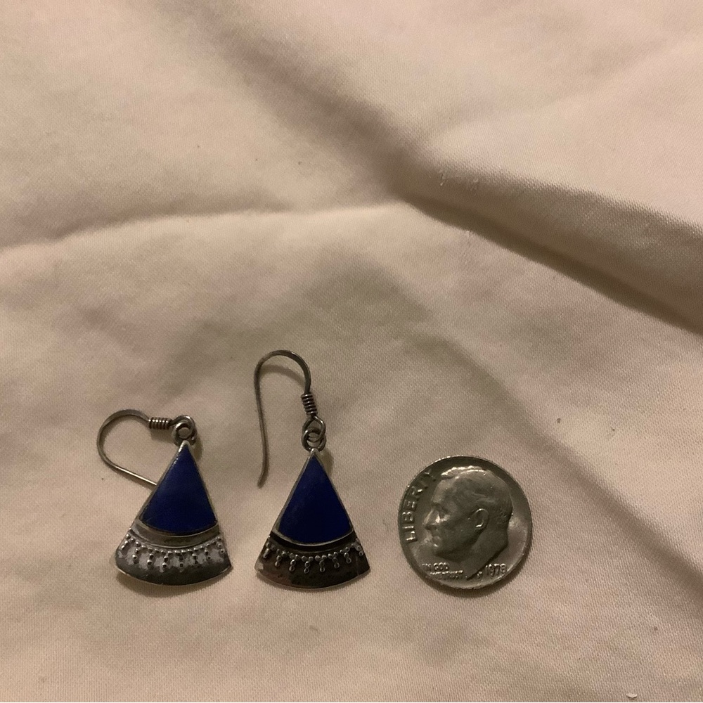 Elegant Blue and Silver Earrings